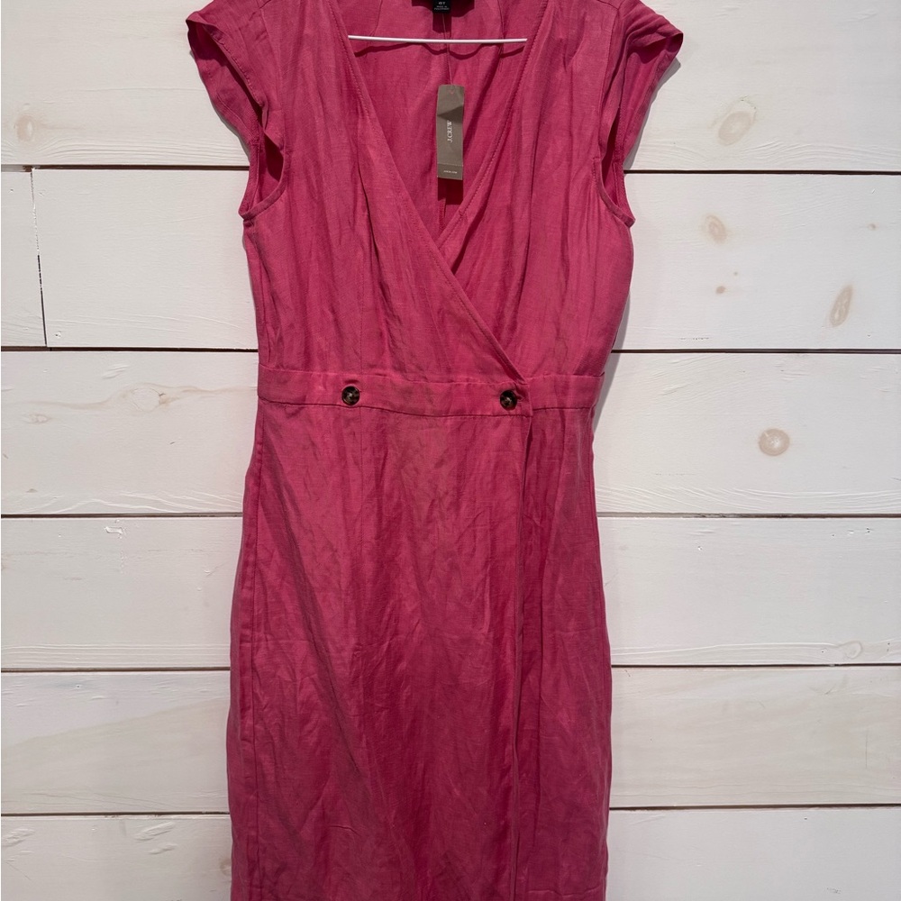 J. Crew linen vintage pink dress